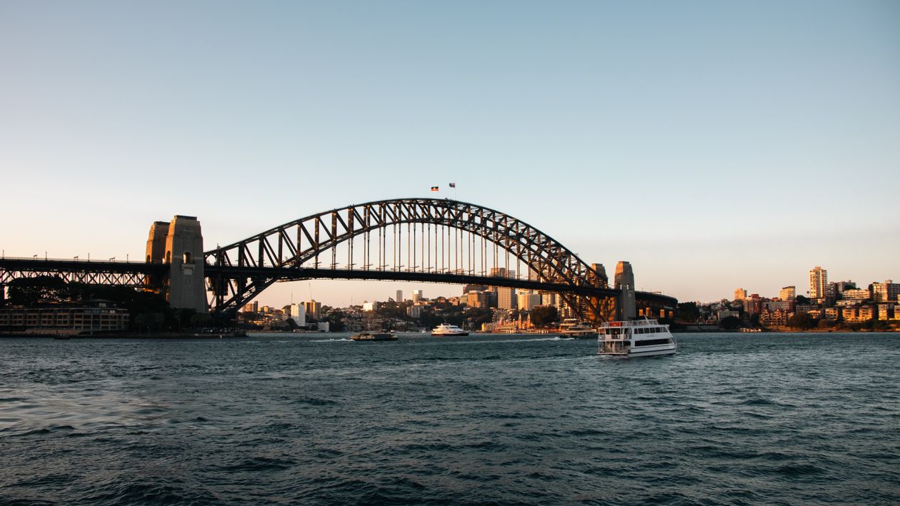 Sydney Harbour Bridge sunset ferry - hospitality tourism ORM Sydney